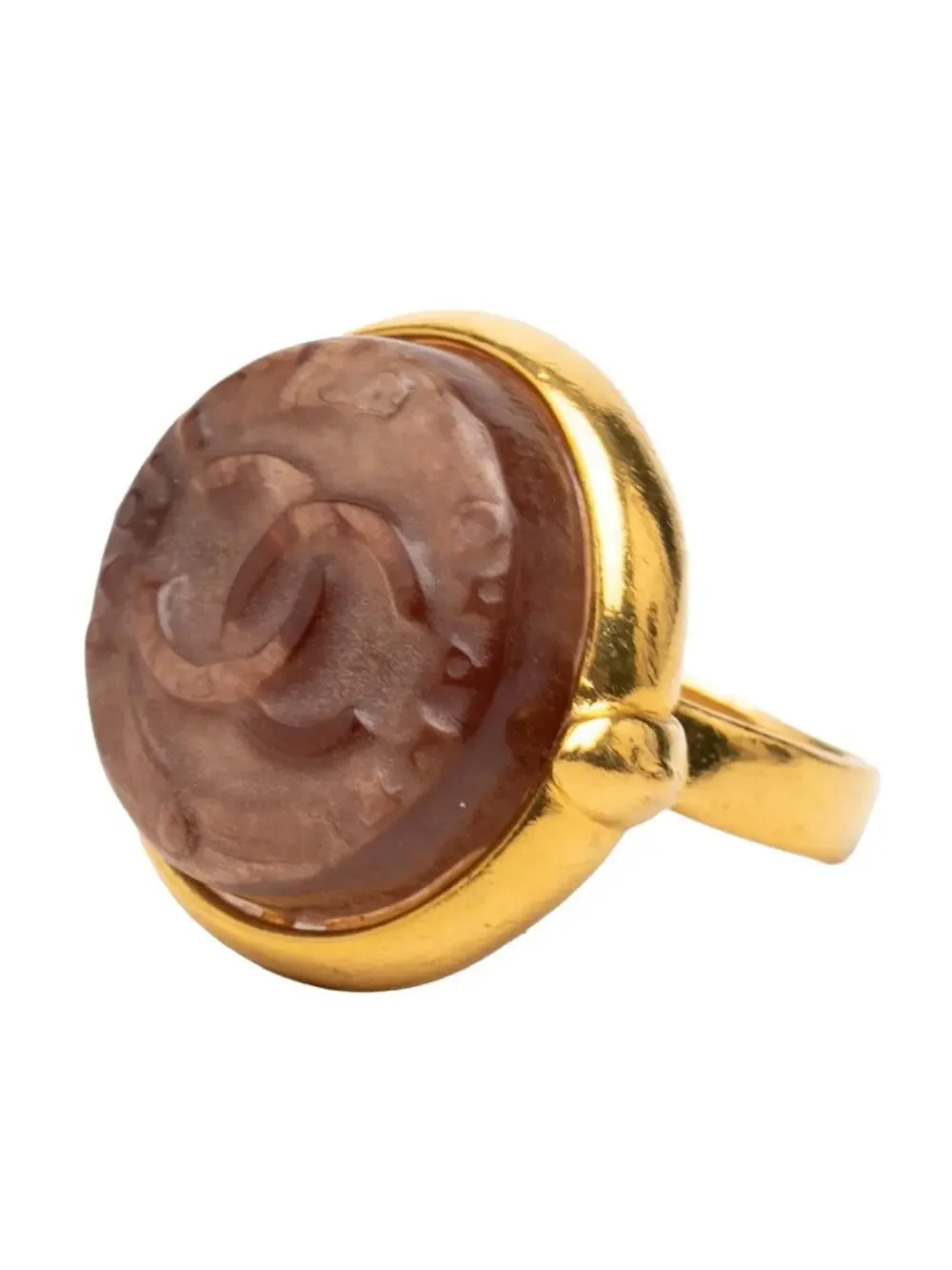 Chanel Cc Logo Ring Gold-Tone Metal #287725C69B